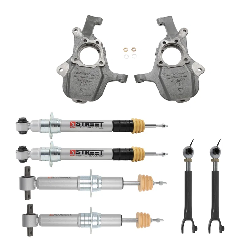 Belltech 1104SP, 21+ GM SUV SWB ONLY Front and Rear Lowering Kit w/ Street Performance Struts