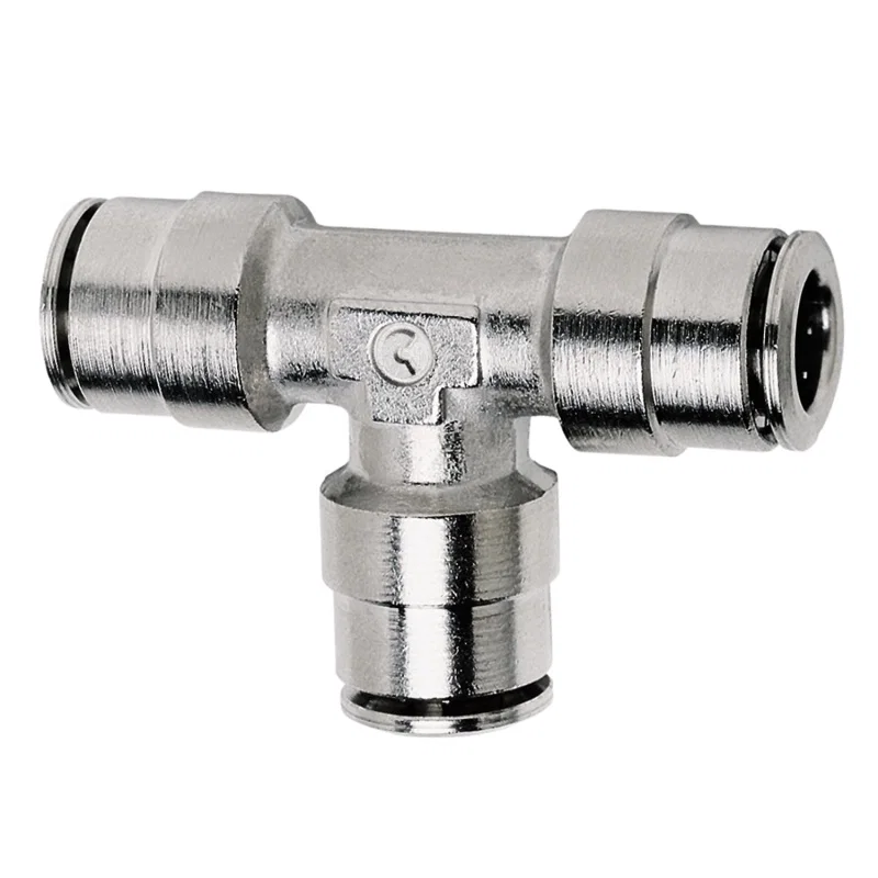 Firestone 3105, Union Tee 3/8in. Nickel Push-Lock Air Fitting - 25 Pack (WR17603105)