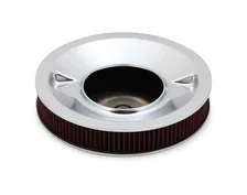 4500 drop base air cleaner chrome w/3" red washable gauze filter image 2
