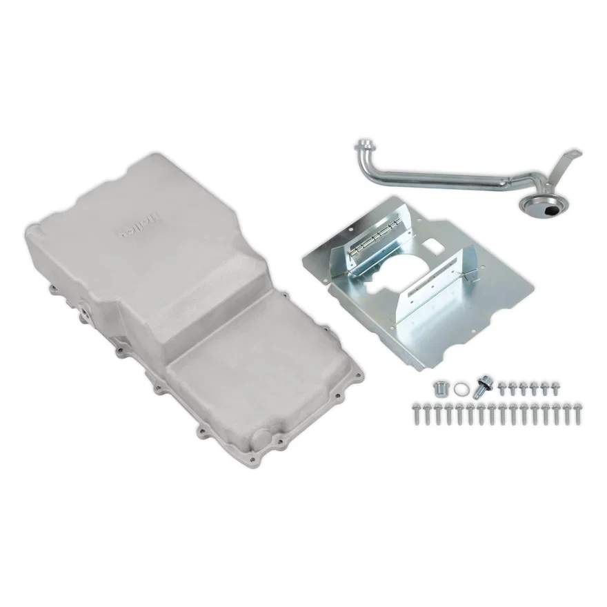 Holley 302-90, Cast Aluminum Rear Sump Oil Pan - Ford Coyote Swap