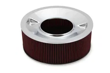 4500 Drop Base Air Cleaner Chrome w/6" Red Washable Gauze Filter image 2