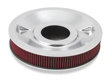 4150 Drop Base Air Cleaner Chrome w/3" Red Washable Gauze Filter image 2