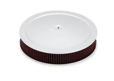 4500 drop base air cleaner chrome w/3" red washable gauze filter image 1