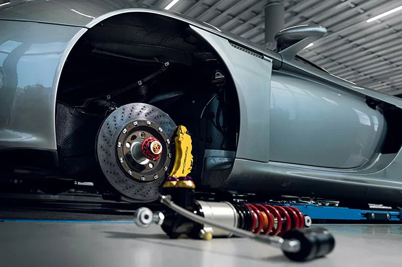 KW 3097140A, 04-05 Porsche Carrera GT Special Edition HLS4 V5 Coilover Kit w/ Red & Blue Springs