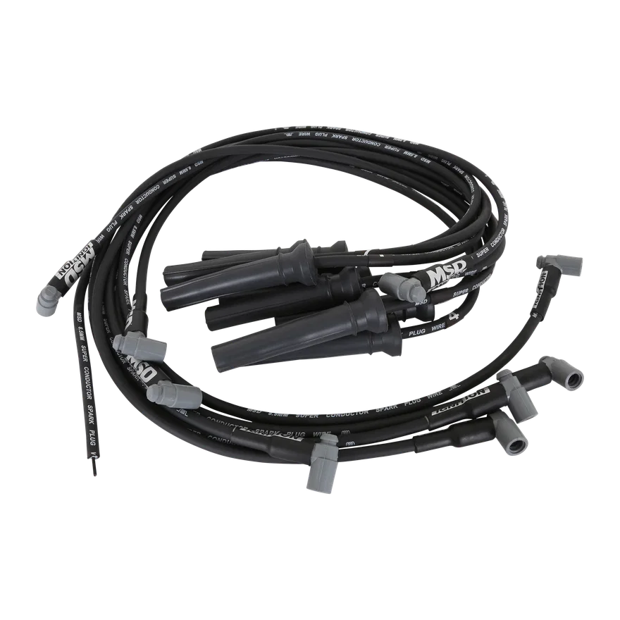 MSD 30843, Wire Set, Super Conductor, BB Chevy w/Front Drive & Pro Stock ZR1 Boots