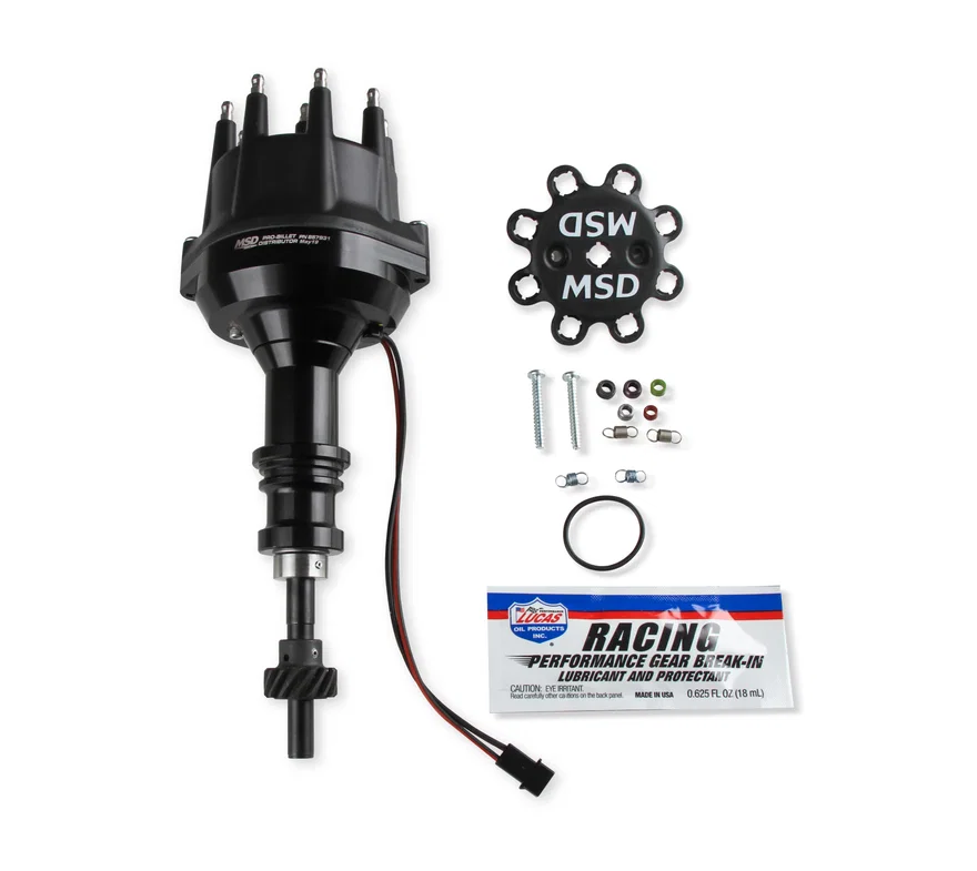 MSD 857931, Black Distributor Ford 289-302, Pro Billet, Small Cap, Steel Gear
