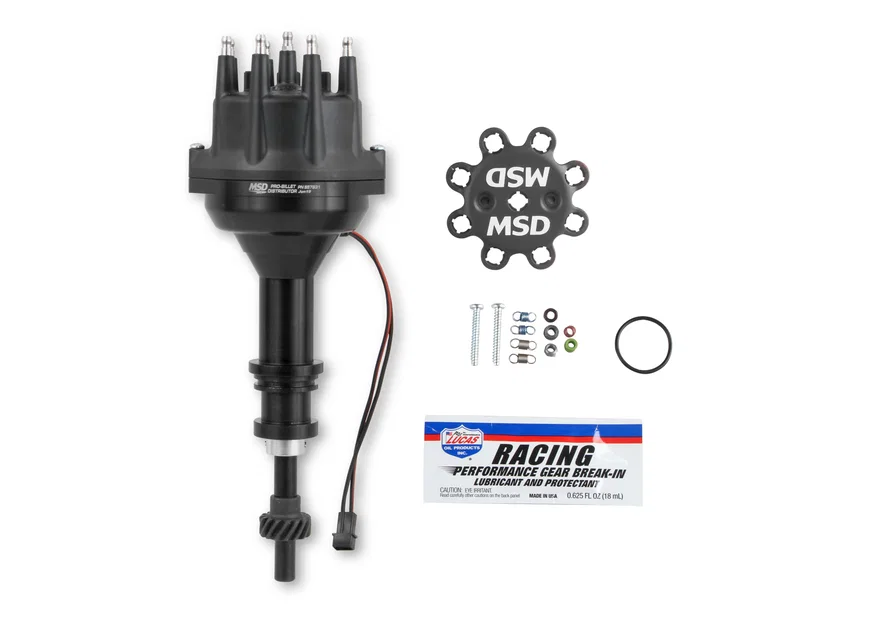 MSD 857831, Black Distributor, Ford 351W, Pro-Billet w/Steel Gear