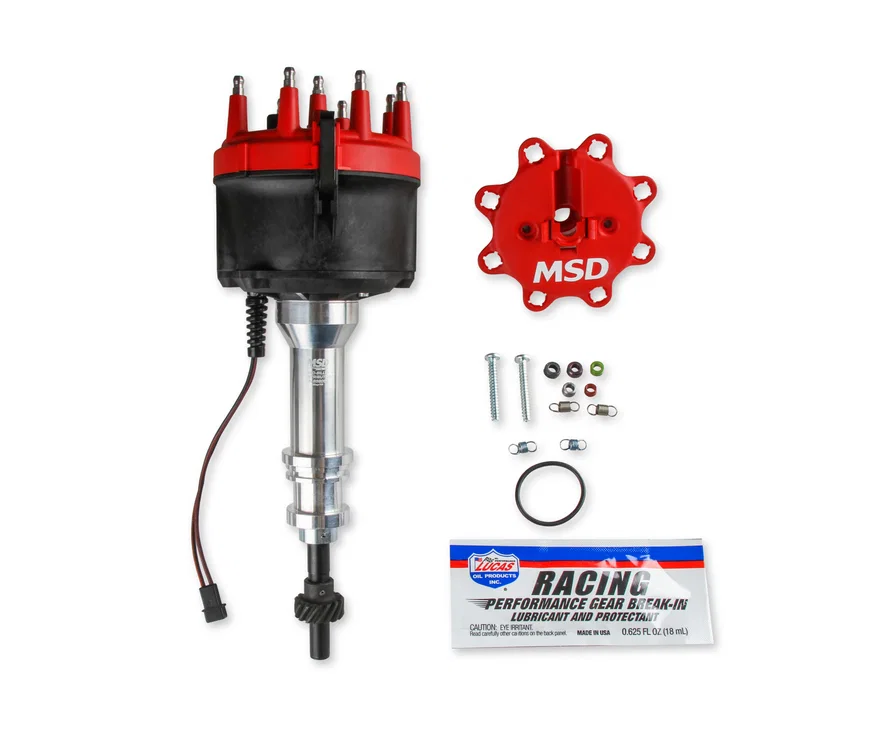 MSD 858051, Distributor, Billet Ford 351W, for Edelbrock Victor Jr, w/Steel Gear