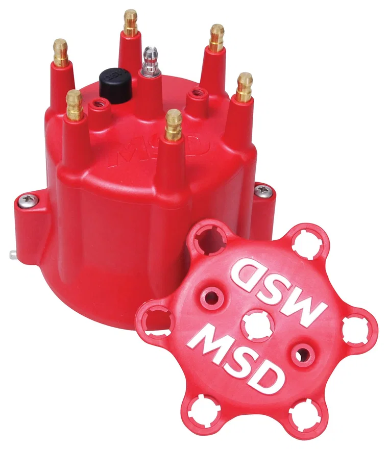 MSD 8014, Chevy MSD 6 Cylinder HEI Distributor Cap w/Retainer