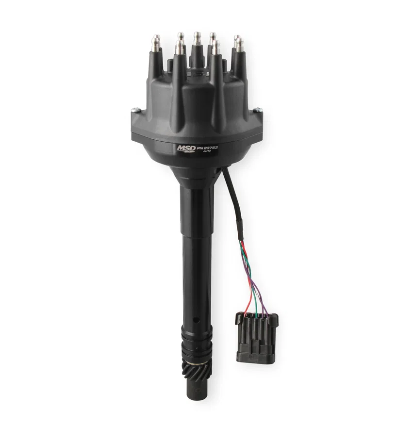 MSD 23763, Black, Chevy Tall Deck Dual Sync Distributor