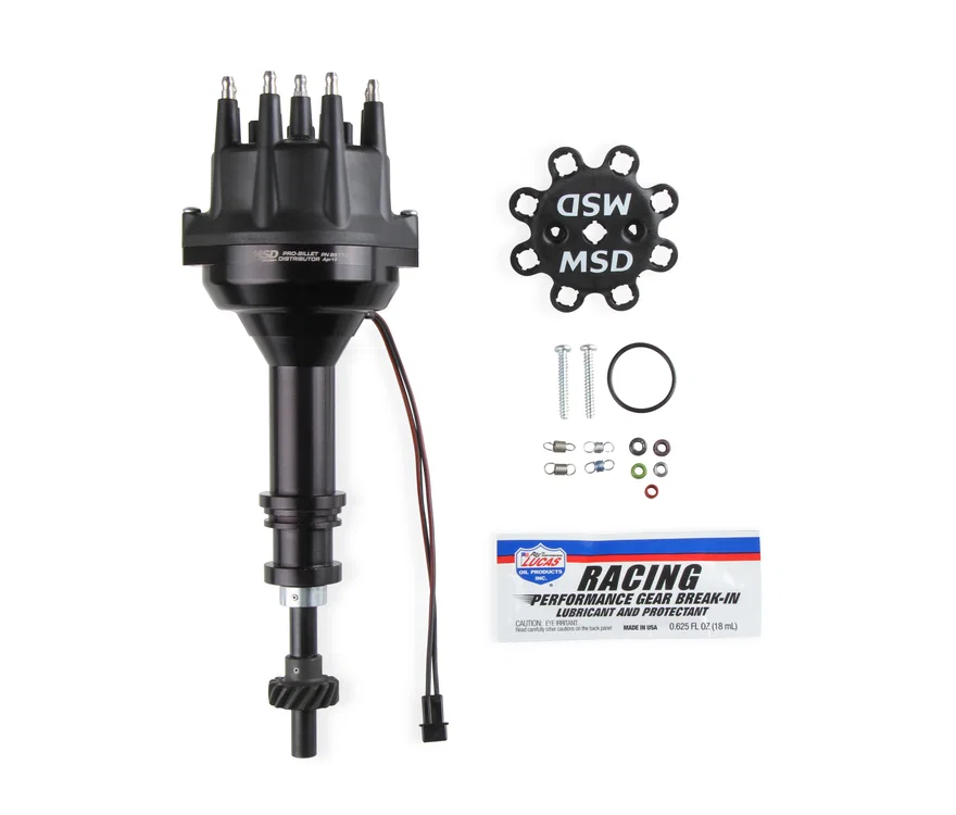 MSD 857731, Black Distributor Ford 351C-460, Pro Billet, Small Cap, Steel Gear