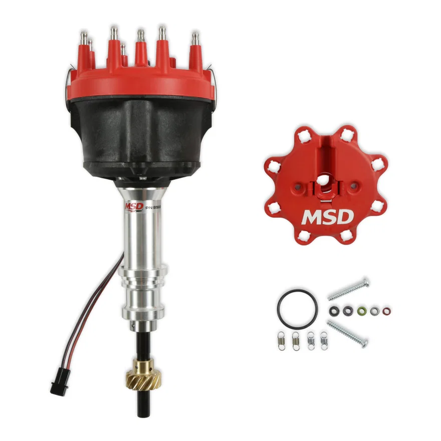MSD 85827, Billet Distributor - Ford - Small Block V8 - Bronze Gear