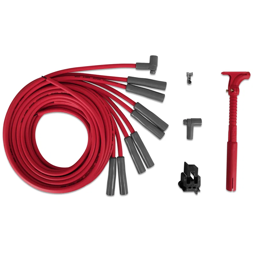 MSD 31539, Super Conductor Spark Plug Wire Set Ford and Chrysler Hemi Pro Stock Head