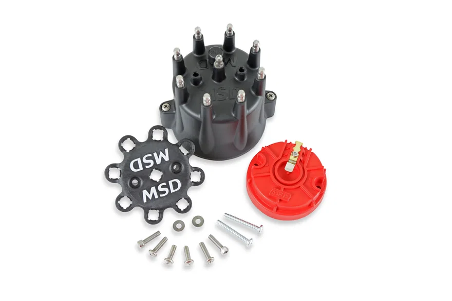 MSD 84336, Black Chevy V8 HEI Distributor Cap and Rotor