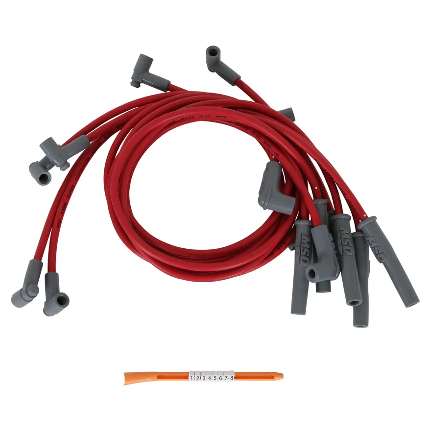 MSD 31409, Super Conductor Spark Plug Wire Set Chevy '82-'83 Camaro/Trans Am