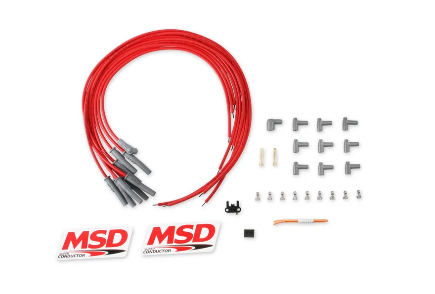 MSD 31189, Super Conductor Spark Plug Wire Set, Multi-Angle Plug, HEI Cap