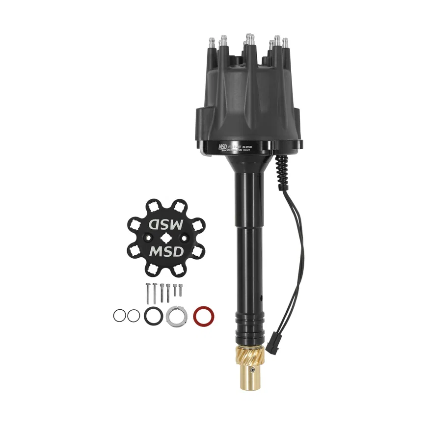 MSD 85505, Black Chevy V8 Pro-Billet Distributor w/ locked-out timing & bronze gear