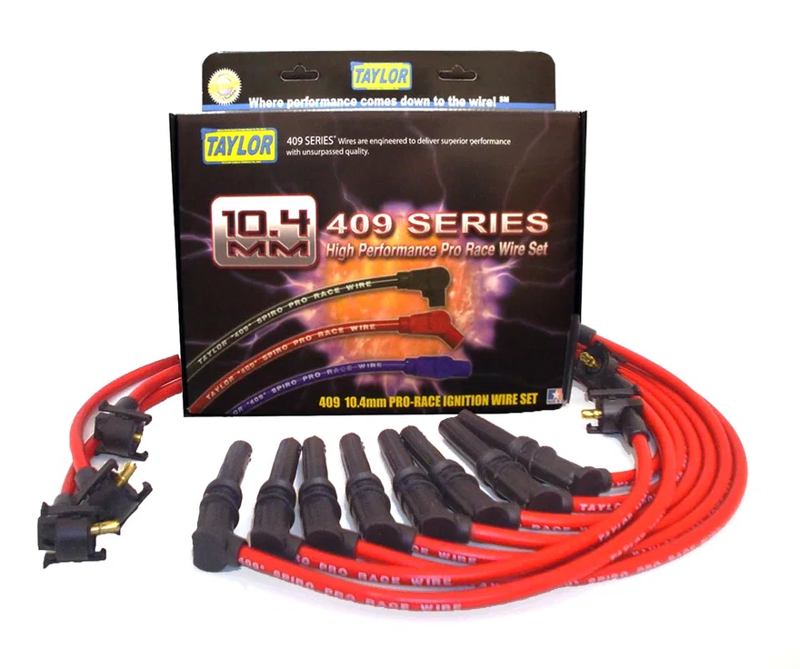 Taylor Cable 79280, 409 Spiro-Pro custom red for Ford