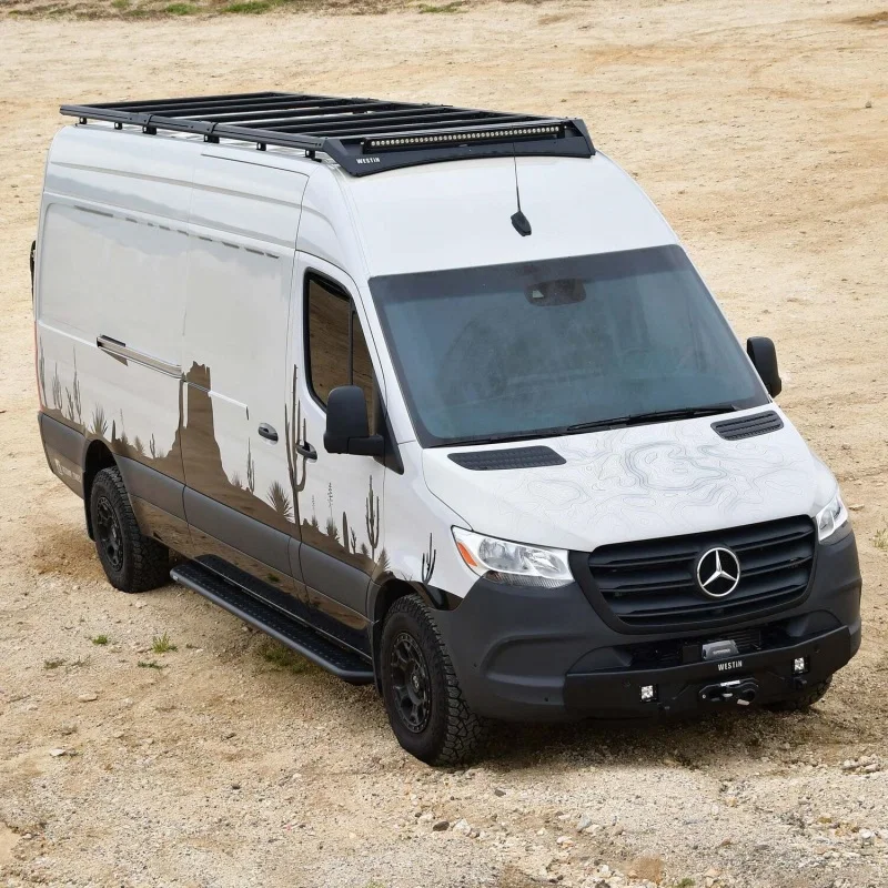 Westin 15-00025, 19-23 Mercedes-Benz Sprinter 144in WB/High Roof Mesa Roof Rack - Textured Black