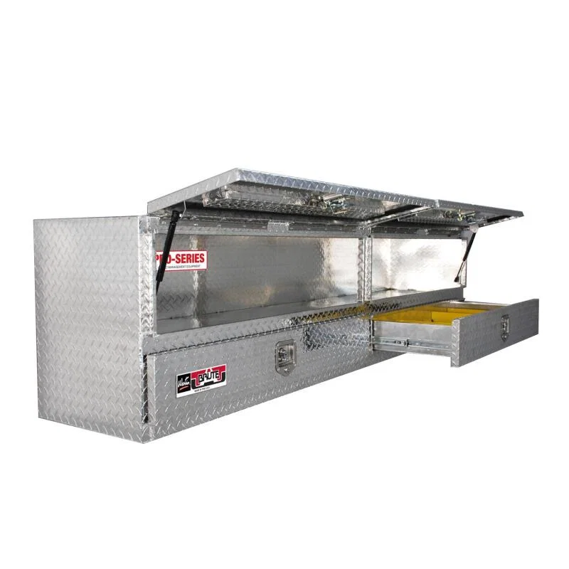 Westin 80-TB400-96D-BD, Brute High Cap 96in Stake Bed Contractor TopSider w/ Bottom Drawers - Aluminum