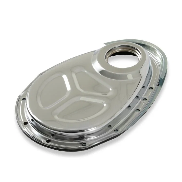 Mr Gasket 1099, 2 Piece Quick Change Timing Cover - Chrome