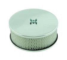 Air Cleaner - 6-1/2 Inch Diameter, 2-7/16 Inch Tall - Chrome image 1