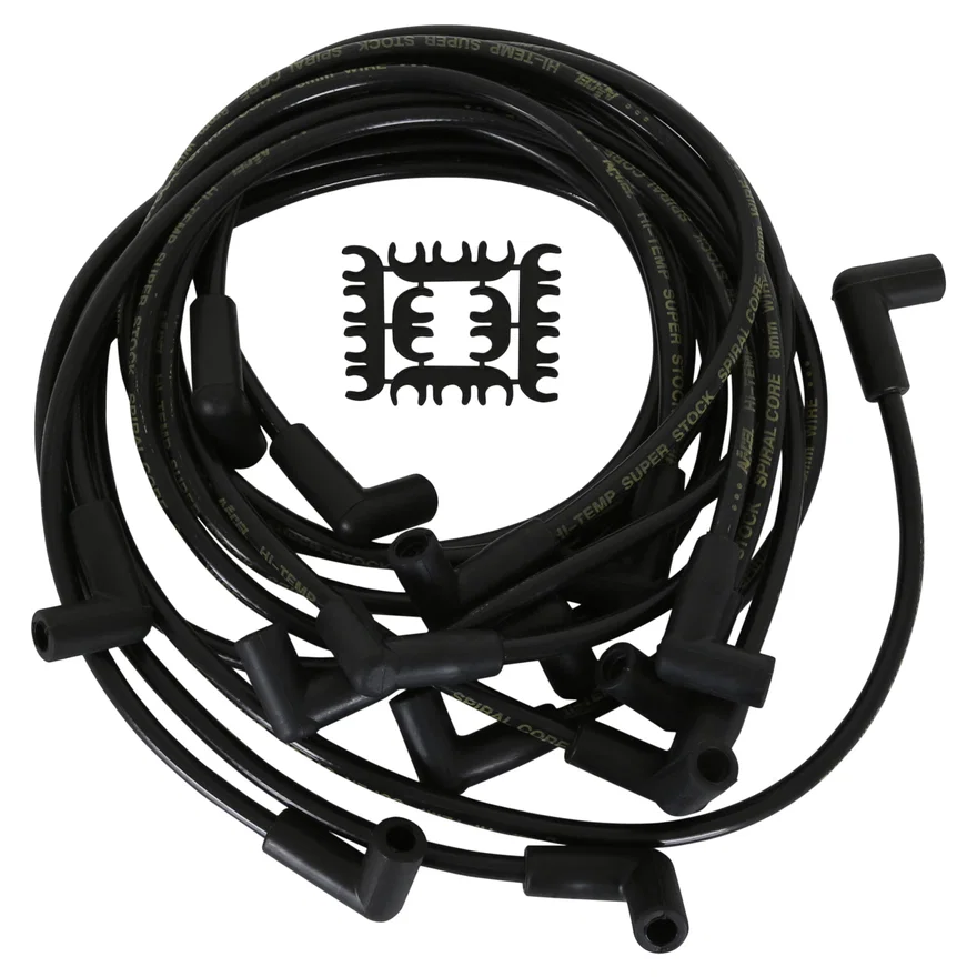 ACCEL 5050K, Spark Plug Wires - 8mm SUPER STOCK SPIRAL CUST BK for Chevrolet Corvette