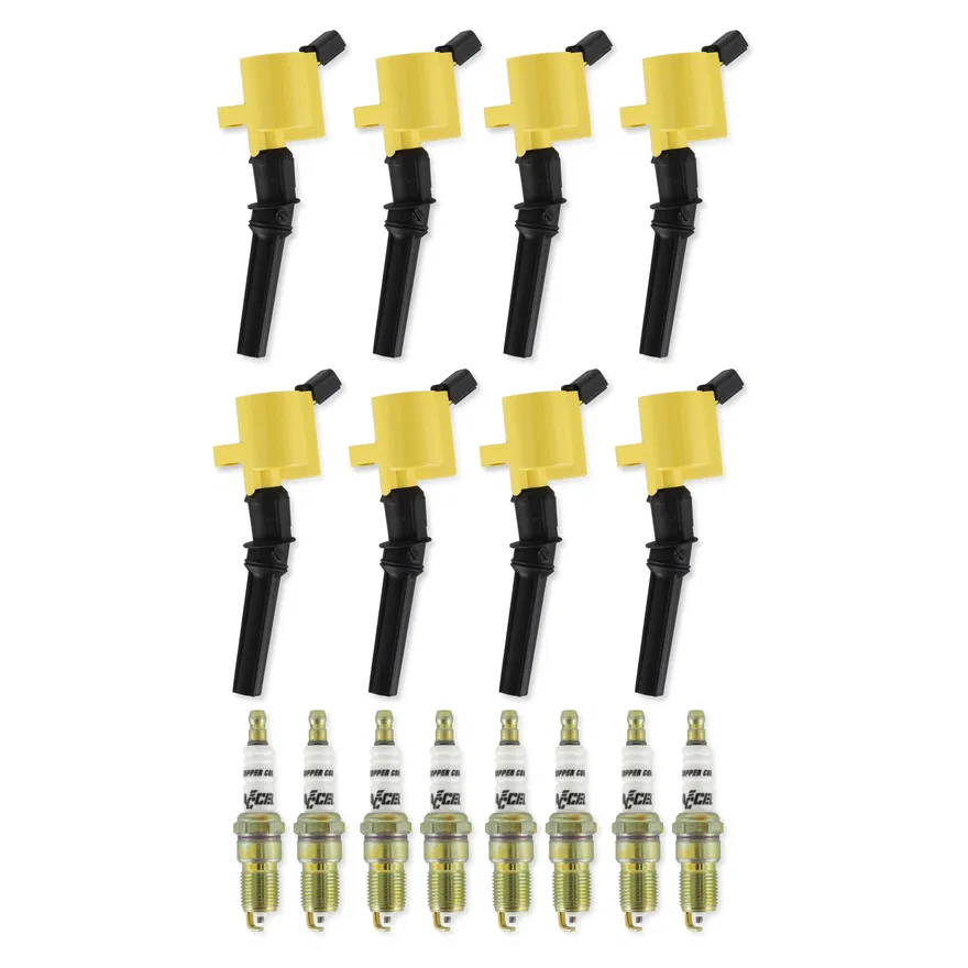 ACCEL 811432, Ignition Upgrade Kit- 1998-2008 Ford 4.6L/5.4L/6.8L 2-valve, yellow 8-pack