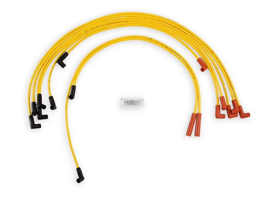 ACCEL 4049, Spark Plug Wire Set- 8mm- Super Stock- Graphite Core- HEI Style Boots- Yellow