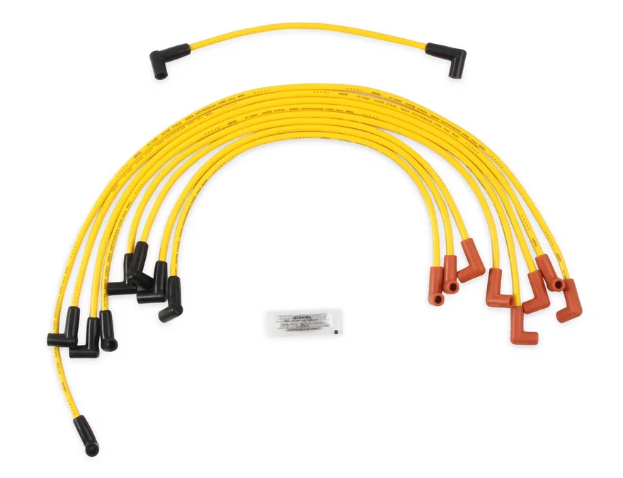 ACCEL 4048, Spark Plug Wire Set - 8mm - Yellow with HEI Stock Style Boots