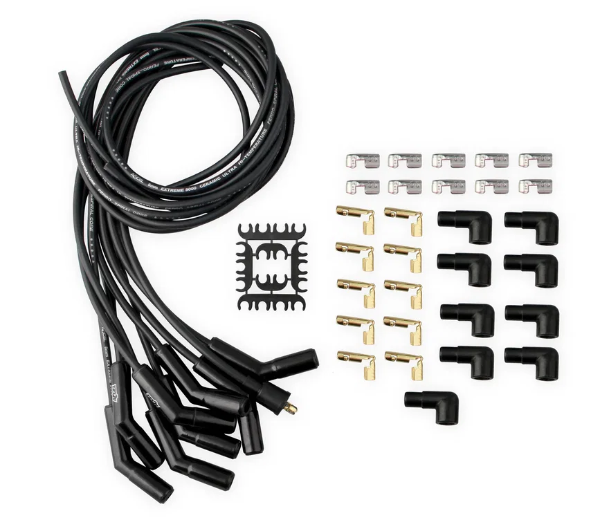 ACCEL 9002CK, Spark Plug Wire Set - Universal - 135 Deg Black Ceramic Boots