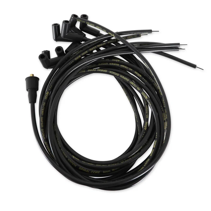 ACCEL 5041K, Spark Plug Wire Set - 8mm - Universal - Black Wire with Black 90 Deg Boots