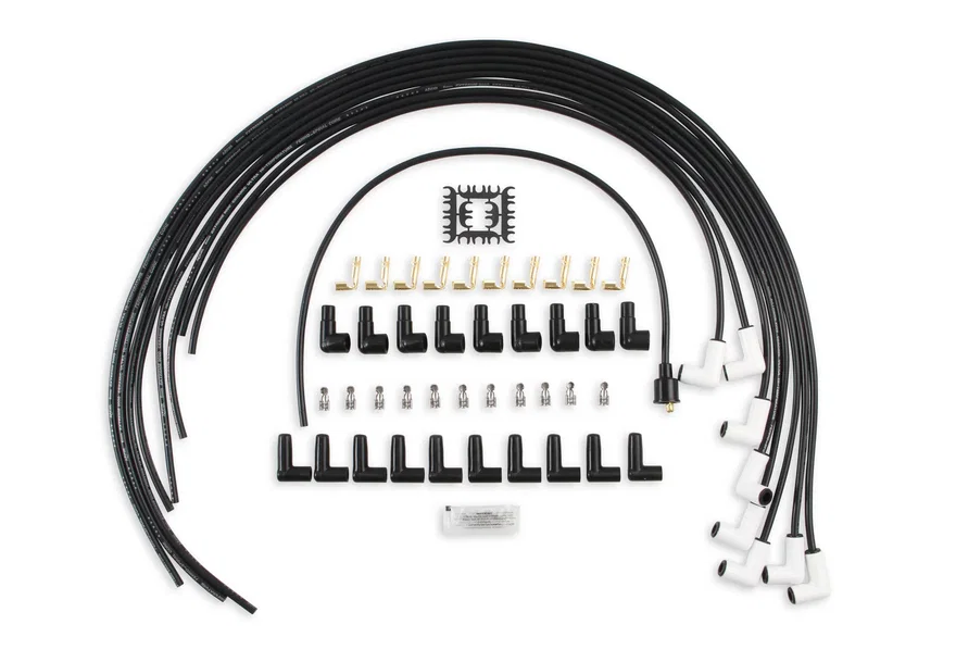 ACCEL 9001C, Spark Plug Wire Set - Universal - 90 Deg White Ceramic Boots