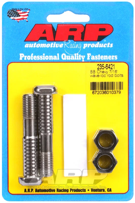 ARP 235-6421, BB Chevy 7/16in pro wave-loc 2pk rod bolt kit