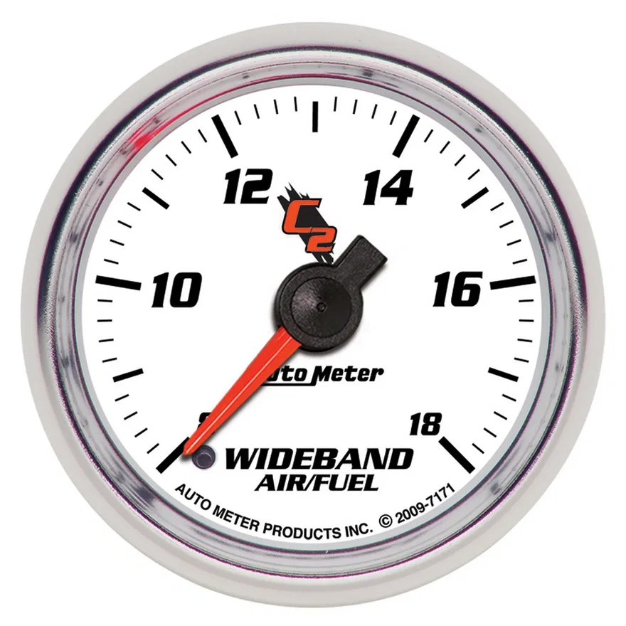 GAUGE; AIR/FUEL RATIO-WIDEBAND; ANALOG; 2 1/16in.; 8:1-18:1; STEPPER MOTOR; C2