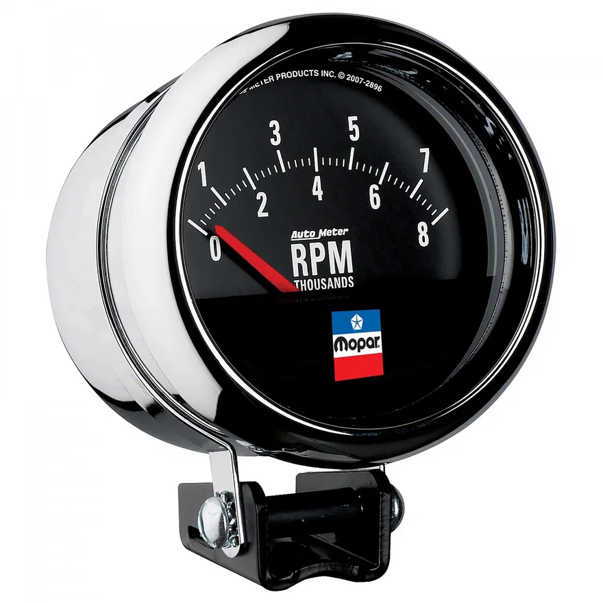 AutoMeter 880789, GAUGE; TACHOMETER; 3-3/4in.; 8;000 RPM; PEDESTAL; SHORT SWEEP; MOPAR CLASSIC