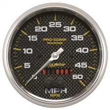 GAUGE; SPEEDOMETER; 5in.; 50MPH; GPS; MARINE CARBON FIBER image 1