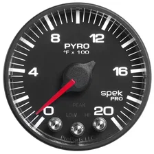 GAUGE; PYRO. (EGT); 2 1/16in.; 2000deg.F; STEPPER MOTOR W/PEAK/WARN; BLK/BLK; SP image 2