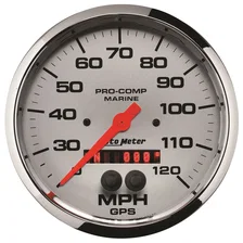 GAUGE; SPEEDOMETER; 5in.; 120MPH; GPS; MARINE CHROME image 1