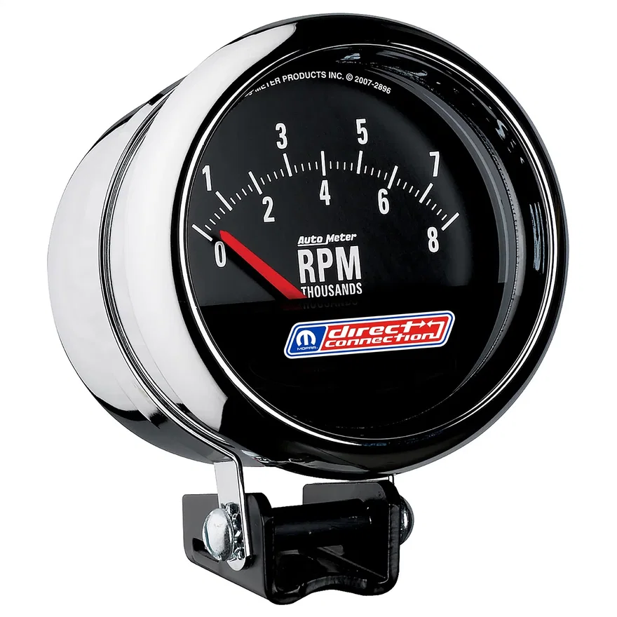 AutoMeter 880912, GAUGE; TACHOMETER; 3-3/4in.; 8;000 RPM; PEDESTAL; SHORT SWEEP; MOPAR DIRECT CONN