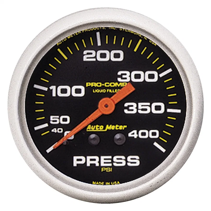 AutoMeter 5424, GAUGE; PRESSURE; 2 5/8in.; 400PSI; LIQUID FILLED MECH; PRO-COMP