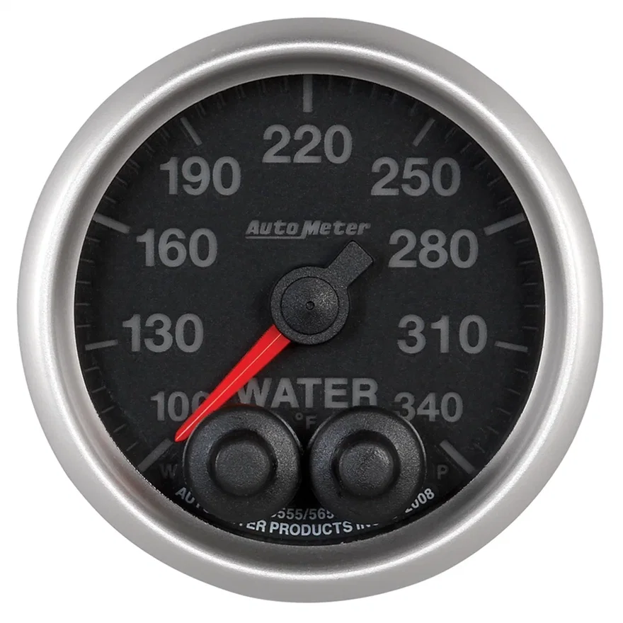 AutoMeter 5655, GAUGE; WATER TEMP; 2 1/16in.; 340deg.F; STEPPER MOTOR W/PEAK/WARN; ELITE