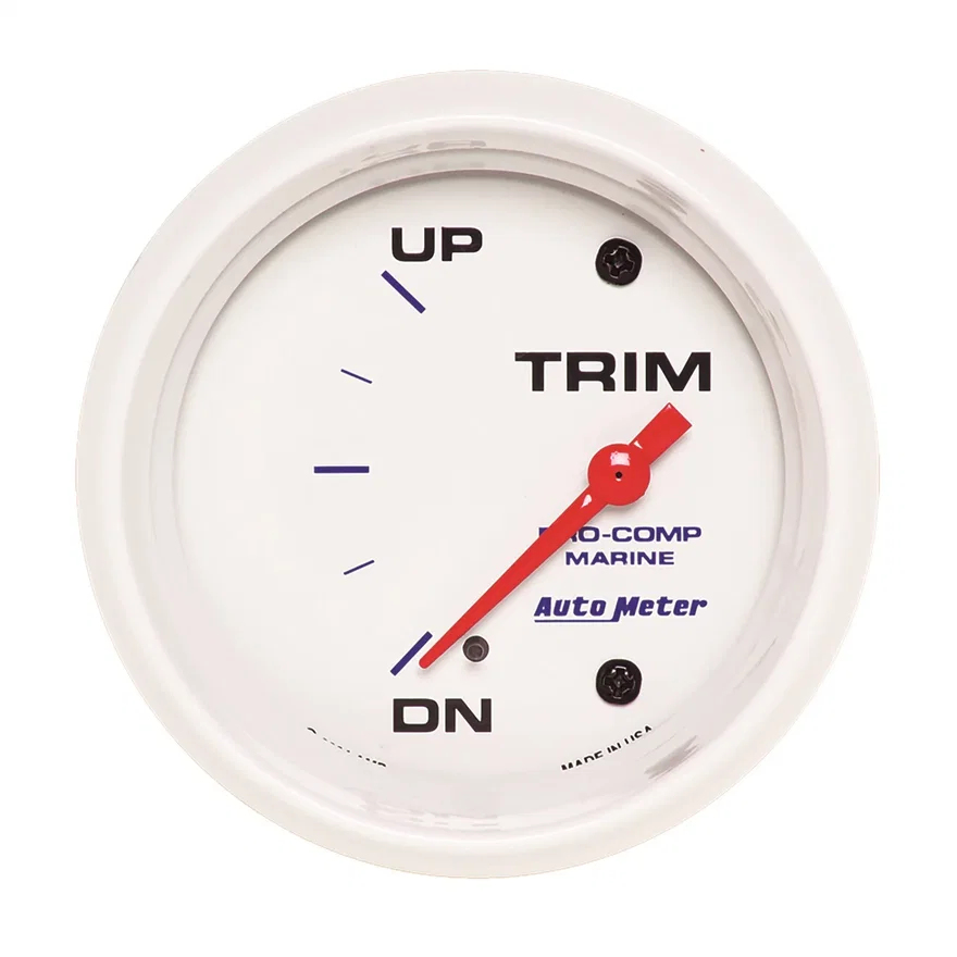 AutoMeter 200767, GAUGE; TRIM LEVEL; 2 5/8in.; 0ODOWN-90OUP; ELECTRIC; MARINE WHITE