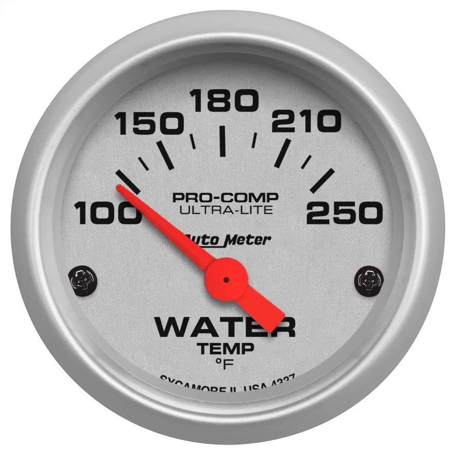 GAUGE; WATER TEMP; 2 1/16in.; 100-250deg.F; ELECTRIC; ULTRA-LITE