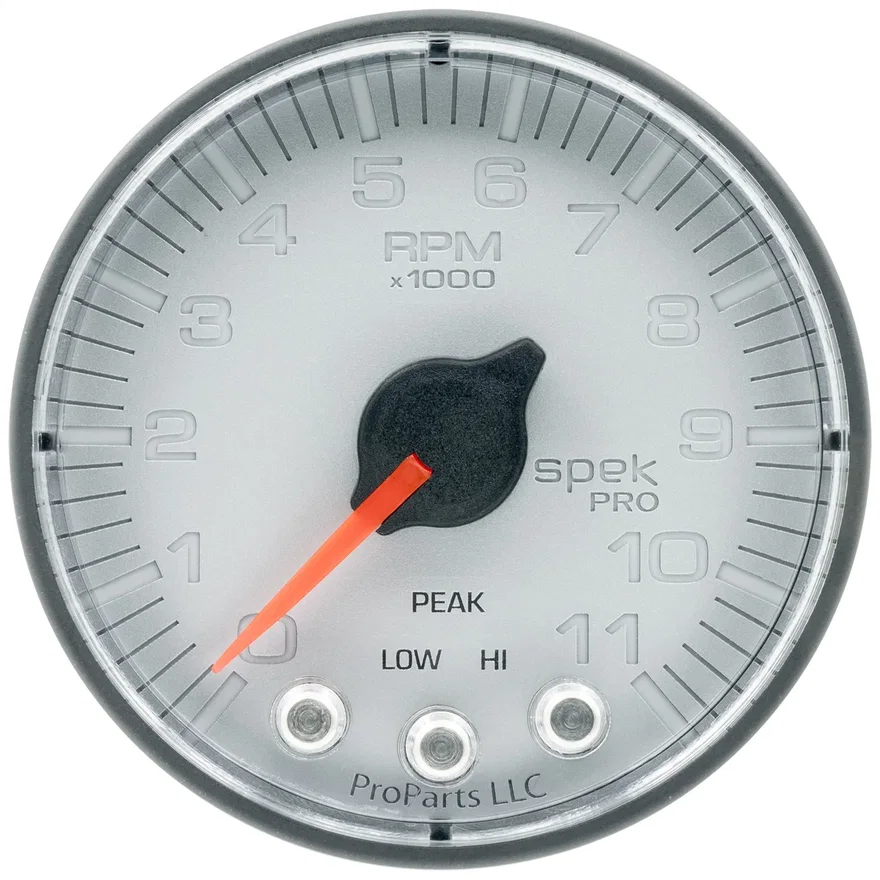 AutoMeter P336228, GAUGE; TACH; 2 1/16in.; 11K RPM; W/SHIFT LIGHT/PEAK MEM; SLVR/BLK; SPEK-PRO