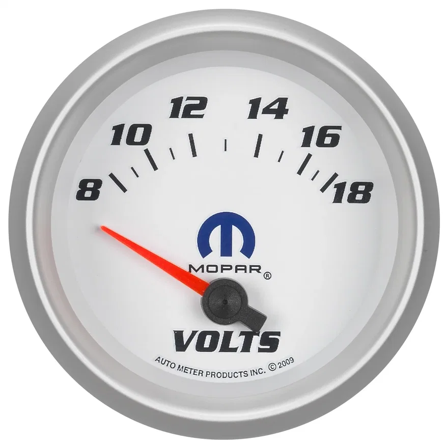 GAUGE; VOLTMETER; 2 5/8in.; 18V; ELECTRIC; WHITE; MOPAR