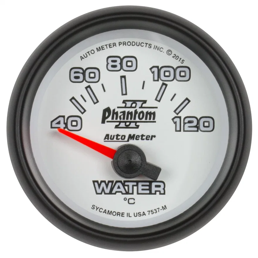 AutoMeter 7537-M, GAUGE; WATER TEMP; 2 1/16in.; 40-120deg.C; ELECTRIC; PHANTOM II