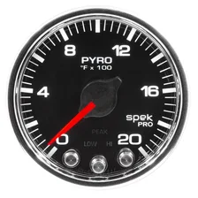 GAUGE; PYRO. (EGT); 2 1/16in.; 2000deg.F; STEPPER MOTOR W/PEAK/WARN; BLK/CHRM; S image 2