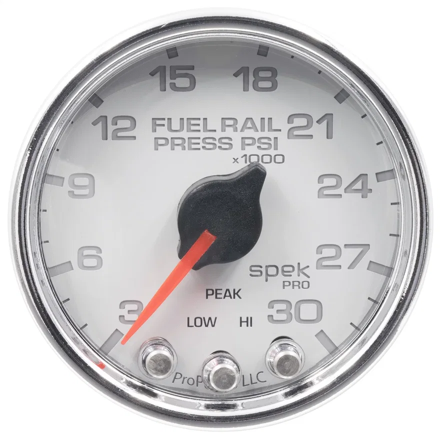 AutoMeter P32111, GAUGE; RAIL PRESS; 2 1/16in.; 30KPSI; STEPPER MOTOR W/PEAK/WARN; WHT/CHRM; SPEK
