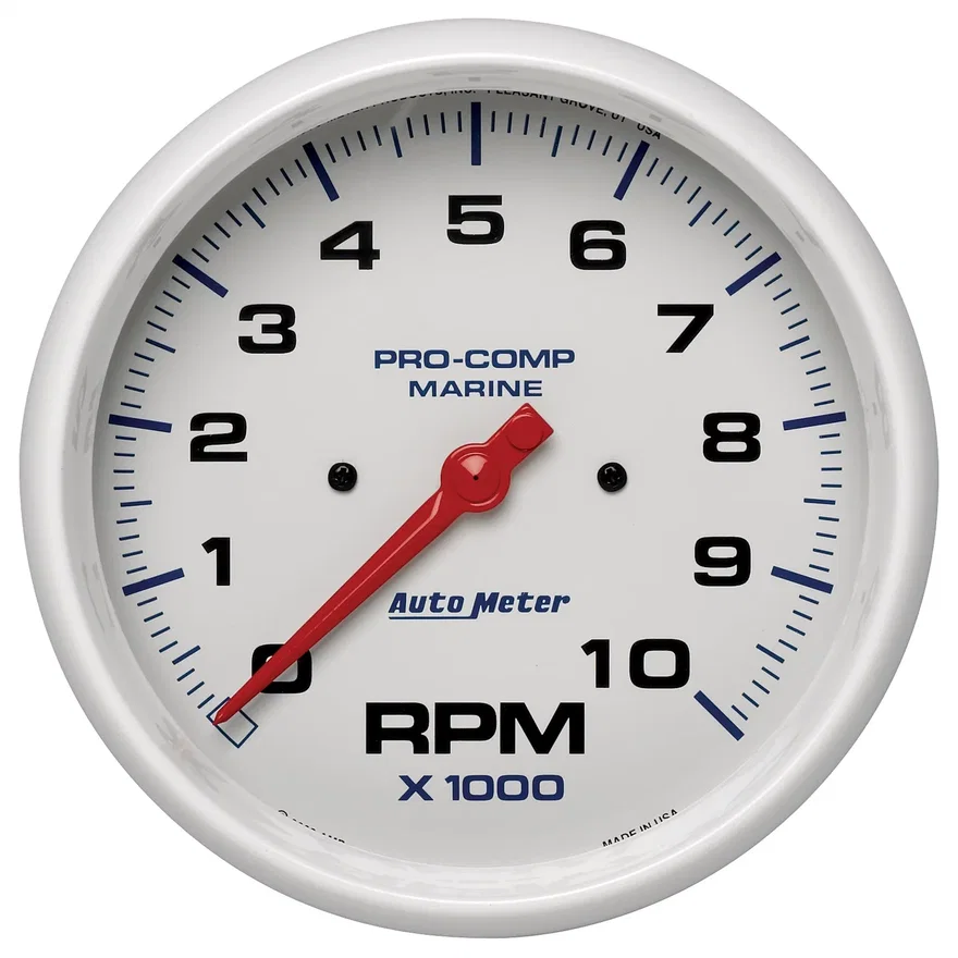 AutoMeter 200801, GAUGE; TACHOMETER; 5in.; 10K RPM; MARINE WHITE